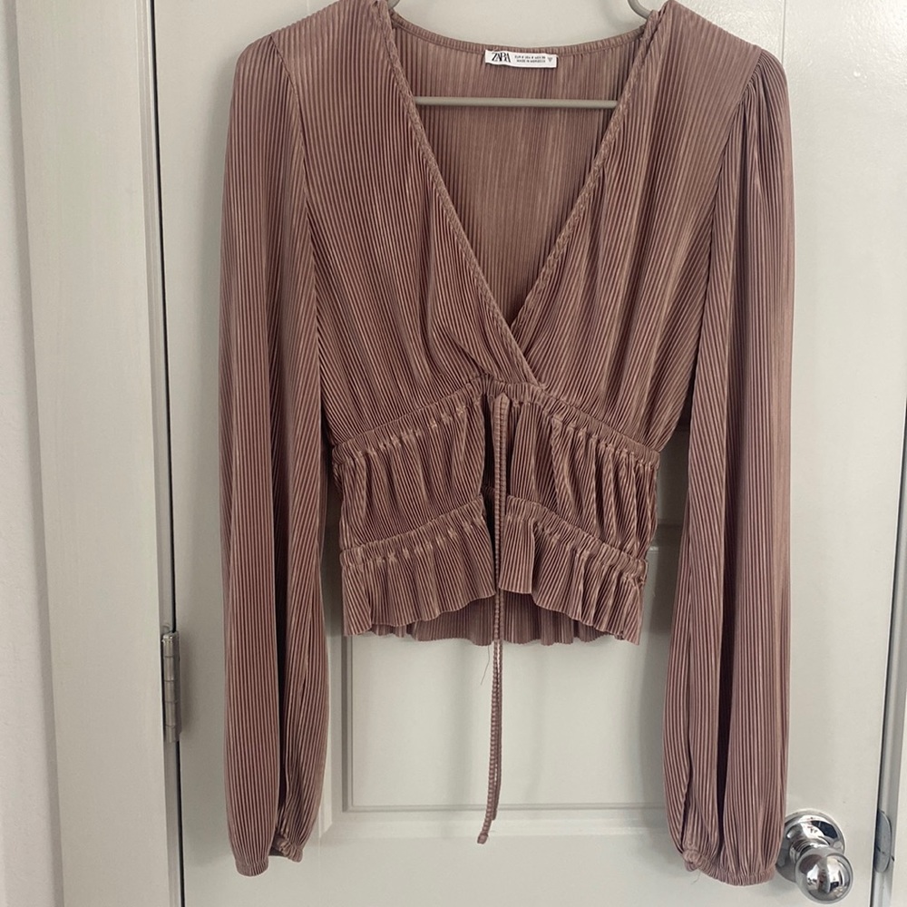 Zara Cream Silky Blouse